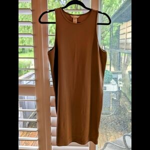 H&M Brown Sleeveless Sheath Mini Dress